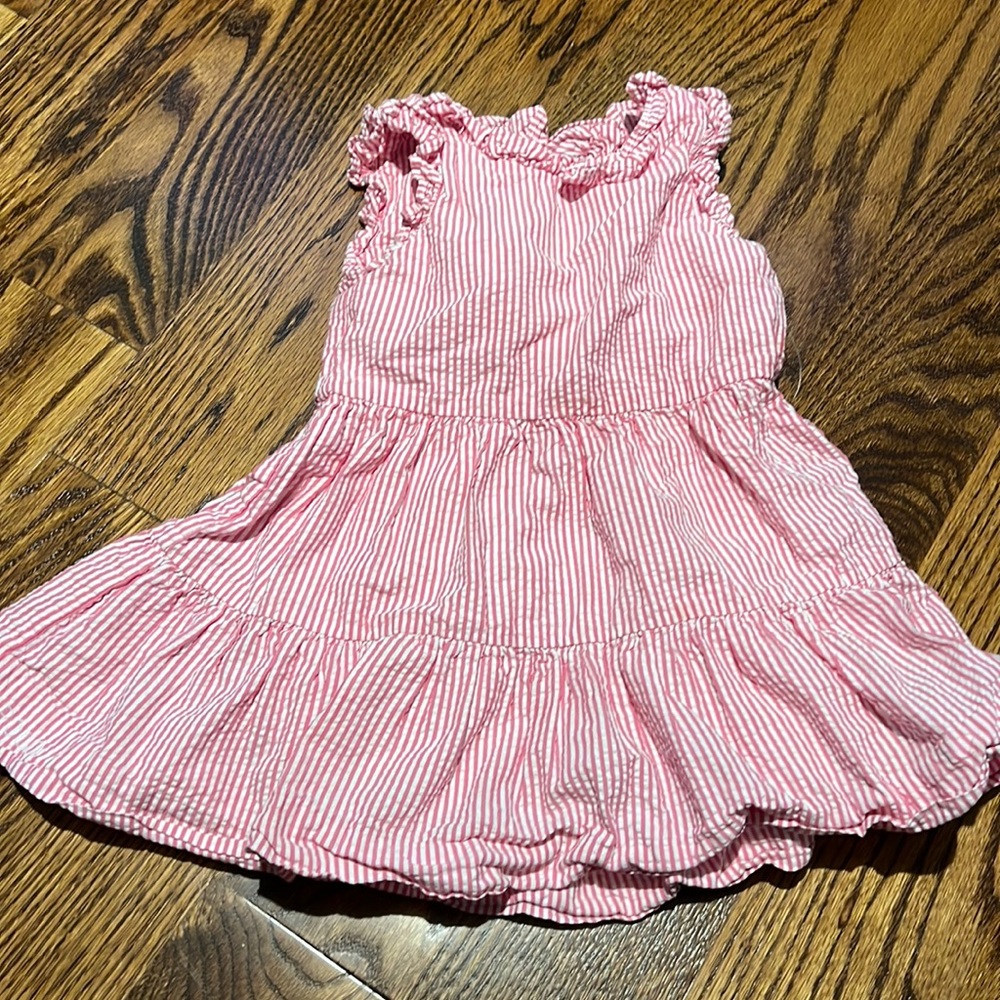 Pinstripe pink polo dress size 2T